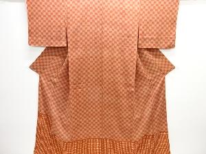 大正ロマン　市松にダイヤ柄着物